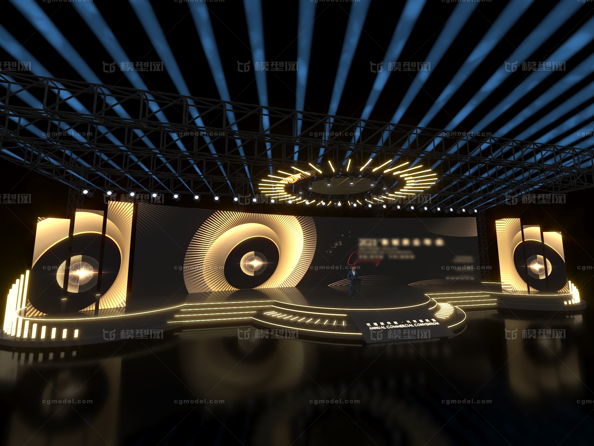 发布会舞台 舞美模型-会议模型库-3ds Max(.max)模型下载-cg模型网