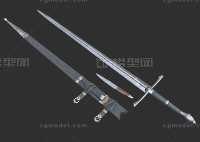 中世纪长剑 PBR次世代模型-冷兵器模型库-FBX(.fbx)模型下载-cg模型网