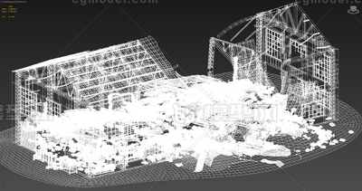 废墟 倒塌建筑模型-公共设施模型库-3ds Max(.max)模型下载-cg模型网