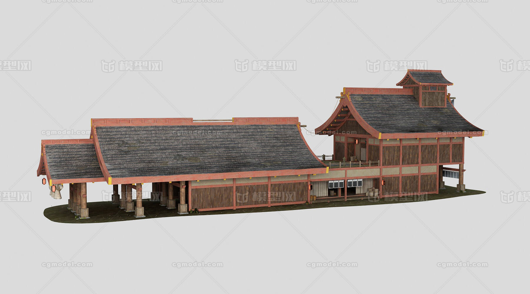 日式建筑塔楼古代建筑日本建筑日本房屋日式宫殿日式城堡模型-历史建筑模型库-3ds Max(.max)模型下载-cg模型网