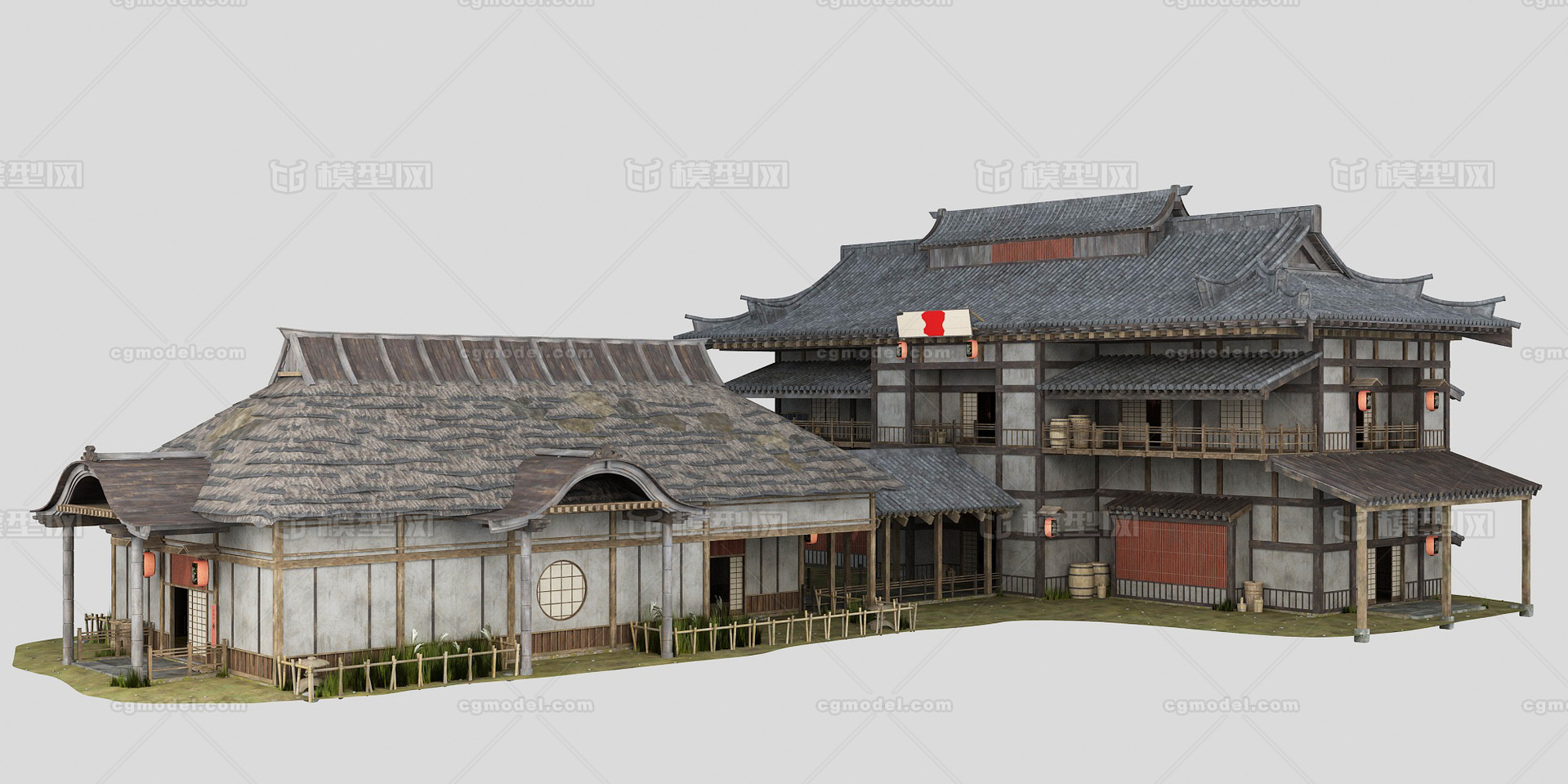 日式建筑塔楼古代建筑日本建筑日本房屋日式宫殿日式城堡模型-历史建筑模型库-3ds Max(.max)模型下载-cg模型网