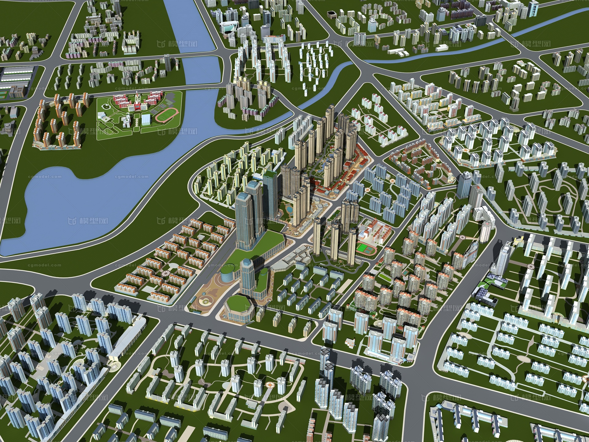 恒大中央广场 恒大合肥模型-现代场景模型库-3ds Max(.max)模型下载-cg模型网