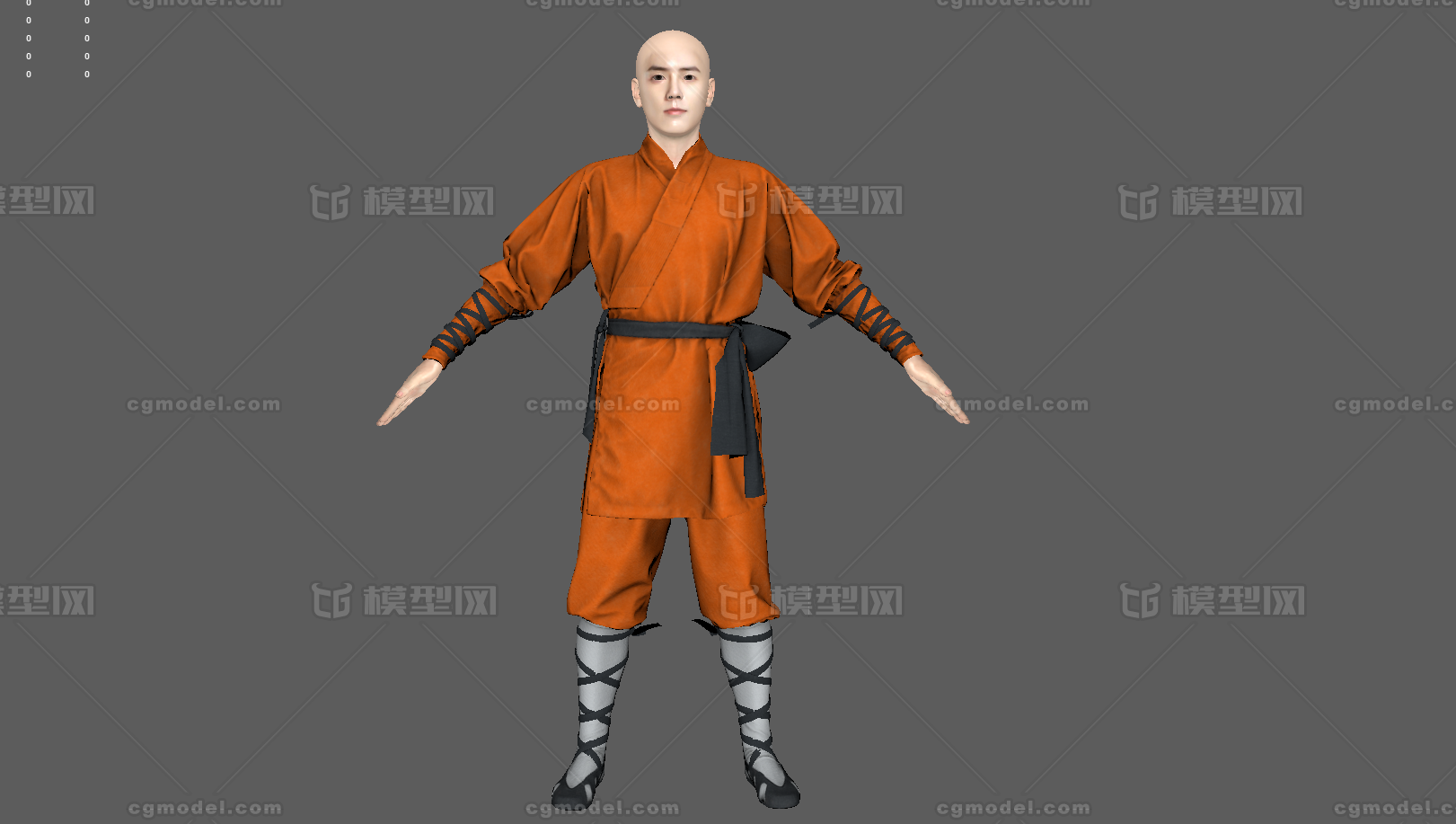 武僧 和尚模型-男人模型库-Maya(.ma/.mb)模型下载-cg模型网