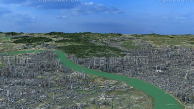 杭州3d模型 杭州市3d模型模型-现代场景模型库-3ds Max(.max)模型下载-cg模型网