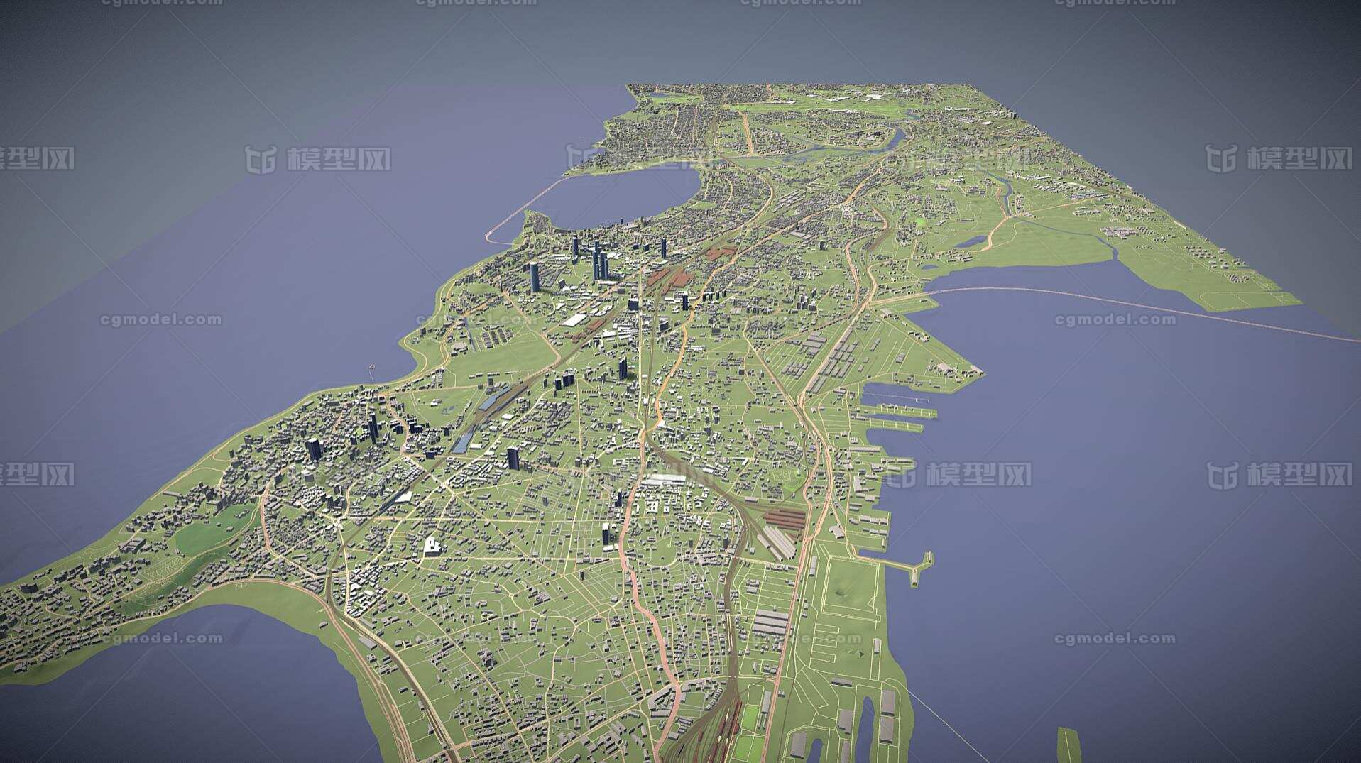 三维地形 印度孟买模型-地形模型库-3ds Max(.max)模型下载-cg模型网