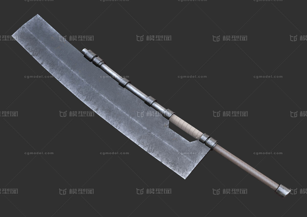 大砍刀 PBR次世代模型-冷兵器模型库-FBX(.fbx)模型下载-cg模型网