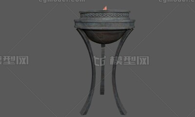 古代宫殿火盆 火盆模型-场景部件模型库-3ds Max(.max)模型下载-cg模型网