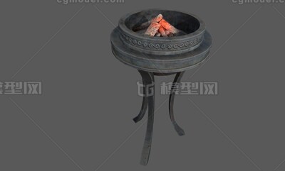 古代宫殿火盆 火盆模型-场景部件模型库-3ds Max(.max)模型下载-cg模型网