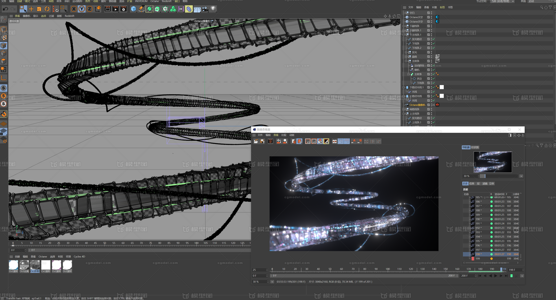 震撼炫酷科技线条动画模型-广告场景模型库-Cinema 4D(.c4d)模型下载-cg模型网