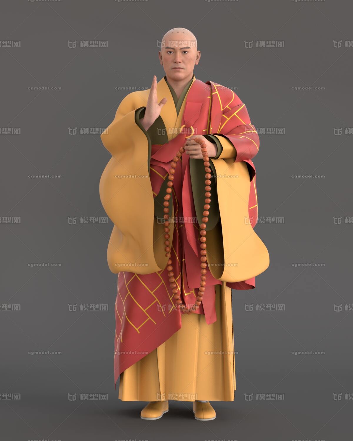 和尚(带绑定)方丈 住持模型-男人模型库-FBX(.fbx)模型下载-cg模型网