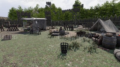 古代兵营和长城UnityHDRP高清管线模型-历史建筑模型库-Unity模型下载-cg模型网