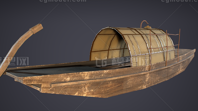 国风木船 古代木船模型-古代船/仿古船模型库-3ds Max(.max)模型下载-cg模型网