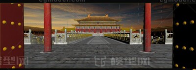 首都北京故宫博物院太和门太和殿 天安门端门午门模型-现代场景模型库-3ds Max(.max)模型下载-cg模型网