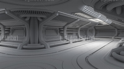 科幻走廊 科技空间飞船走廊模型-科幻场景模型库-FBX(.fbx)模型下载-cg模型网