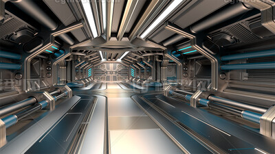 科幻走廊 科技空间飞船走廊模型-科幻场景模型库-FBX(.fbx)模型下载-cg模型网