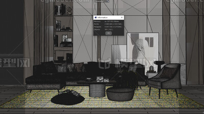 室内 客厅模型-客厅模型库-Cinema 4D(.c4d)模型下载-cg模型网