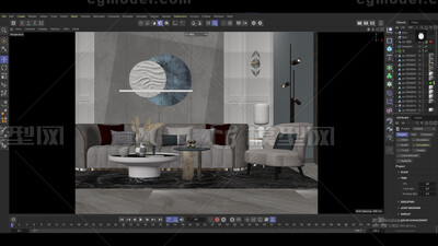 室内 客厅模型-客厅模型库-Cinema 4D(.c4d)模型下载-cg模型网