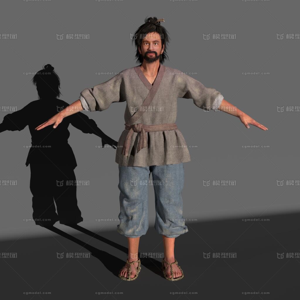 古代男人 古代农民模型-男人模型库-Maya(.ma/.mb)模型下载-cg模型网