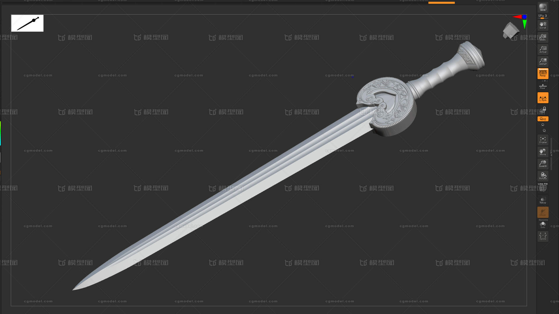 刀 剑模型-冷兵器模型库-Zbrush(.ztl/.zbp)模型下载-cg模型网
