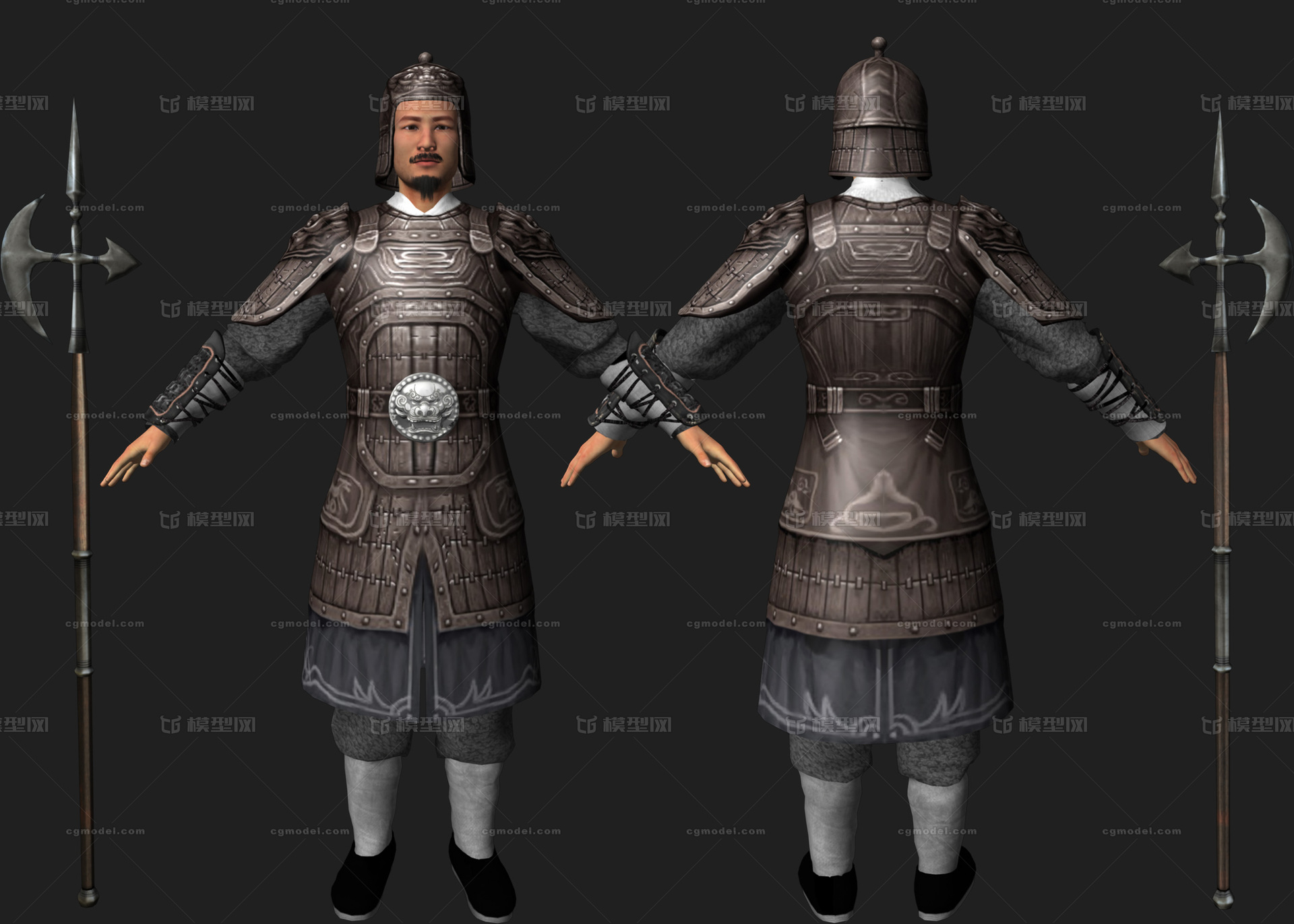古代士兵 秦兵模型-男人模型库-Maya(.ma/.mb)模型下载-cg模型网