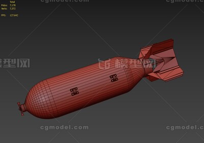 AN-M64A1航空炸弹 PBR次世代模型-其他器械模型库-FBX(.fbx)模型下载-cg模型网