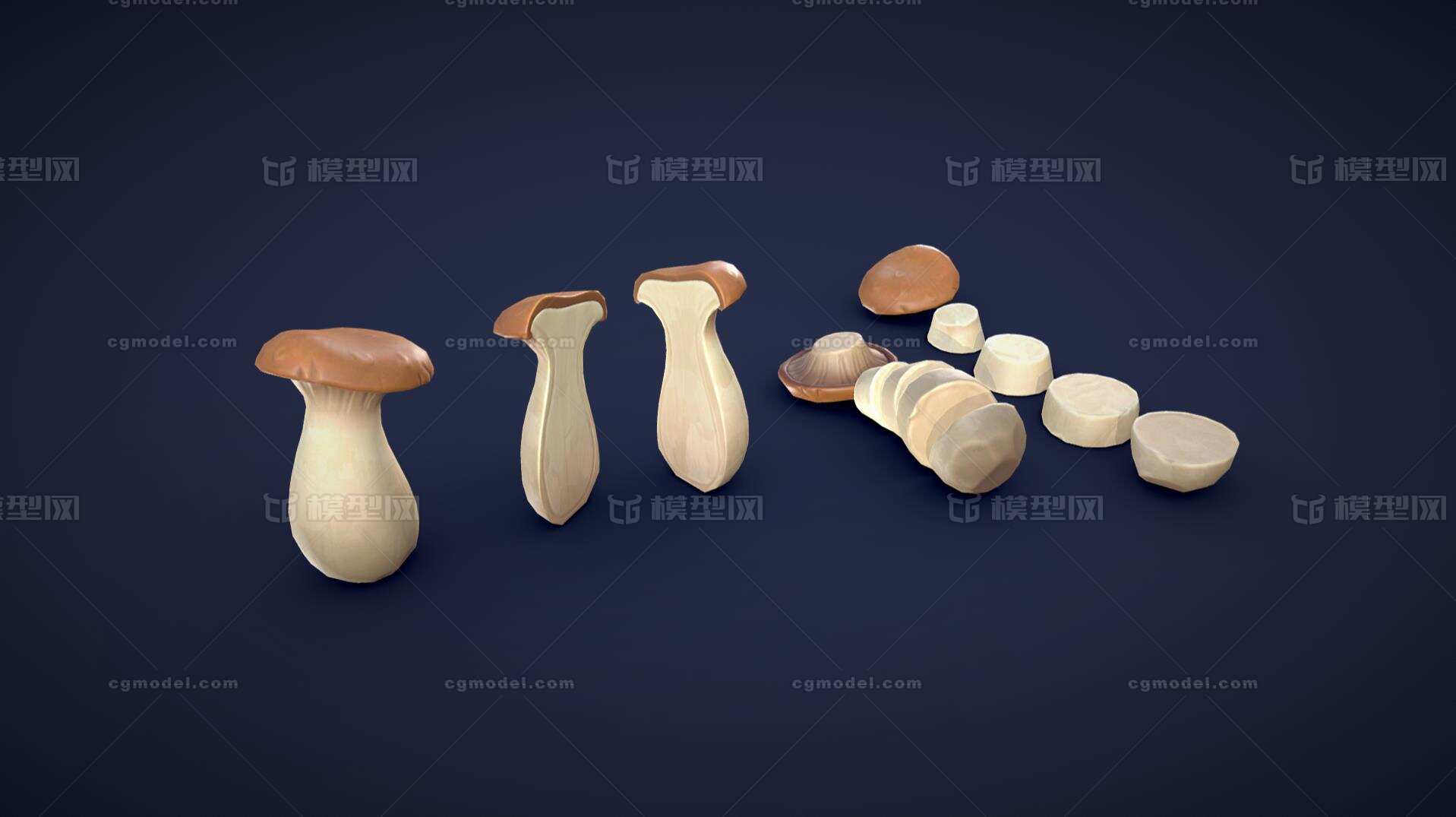 卡通蘑菇 平菇模型-真菌模型库-3ds Max(.max)模型下载-cg模型网