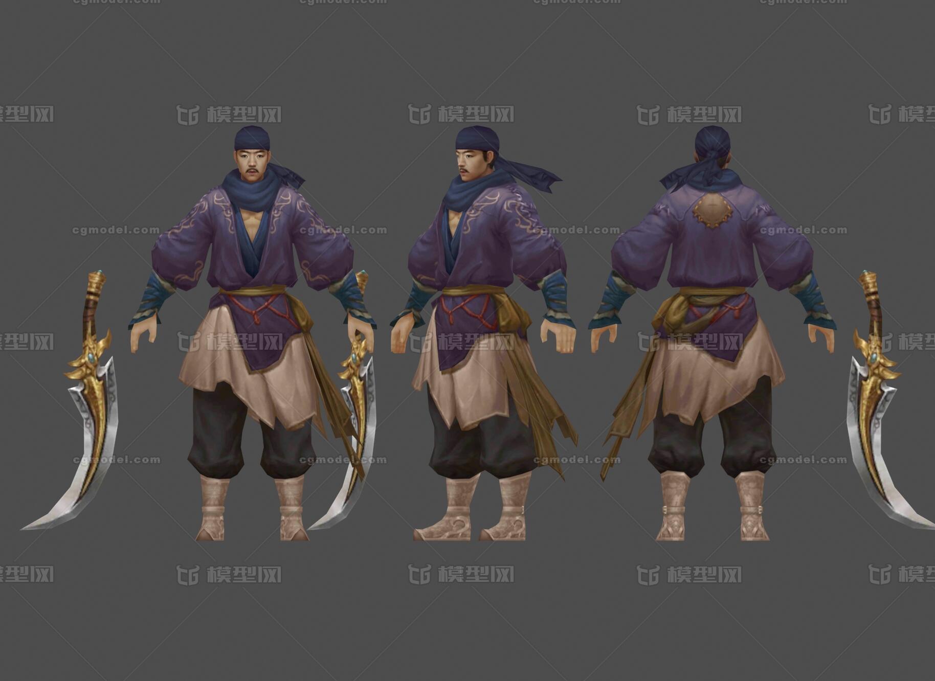 山贼土匪山贼土匪模型-男人模型库-3ds Max(.max)模型下载-cg模型网