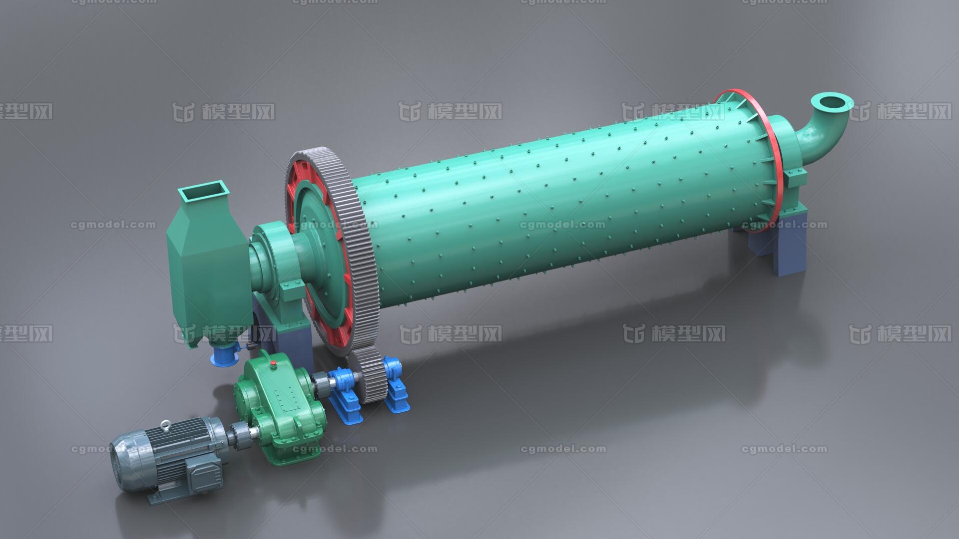 球磨机 工业磨机模型-工业设备模型库-3ds Max(.max)模型下载-cg模型网