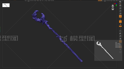法杖 魔杖模型-冷兵器模型库-Zbrush(.ztl/.zbp)模型下载-cg模型网