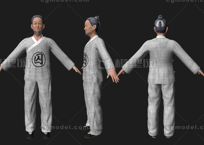 古代人物 囚犯模型-老人-男模型库-Maya(.ma/.mb)模型下载-cg模型网