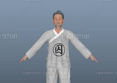 古代人物 囚犯模型-老人-男模型库-Maya(.ma/.mb)模型下载-cg模型网