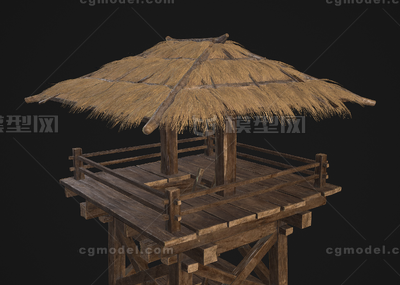 古代木制箭塔(低模版本)模型-古代场景模型库-Maya(.ma/.mb)模型下载-cg模型网