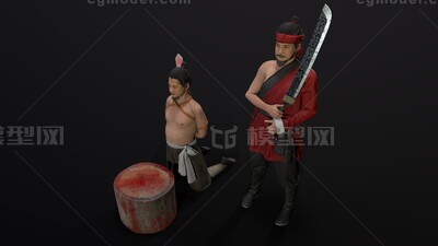 古代囚犯【有绑定】 死刑犯模型-老人-男模型库-Blender(.blend)模型下载-cg模型网