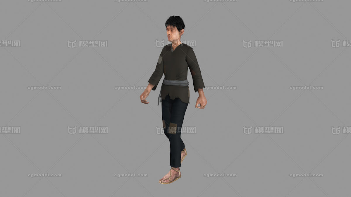 乞丐 叫花子模型-男人模型库-FBX(.fbx)模型下载-cg模型网