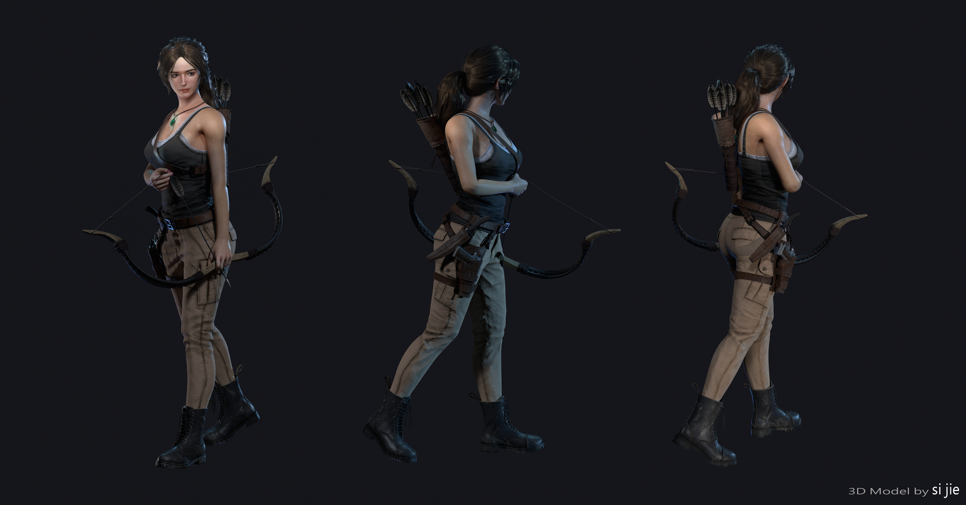 古墓丽影劳拉同人建模模型 - 角色/人物/生物 - 作品模型 - CG模型网