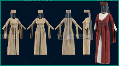 MD基督修女服饰 传教士模型-穿戴服饰模型库-Marvelous Designer（.Zprj）模型下载-cg模型网