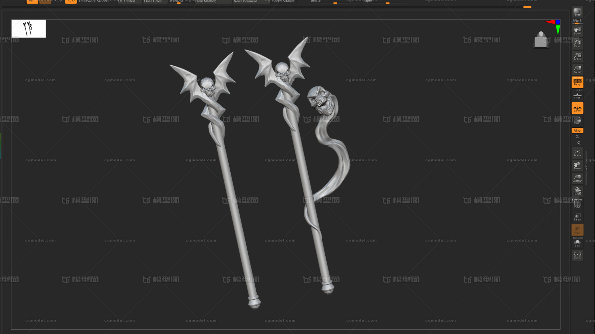 法杖 魔杖模型-冷兵器模型库-Zbrush(.ztl/.zbp)模型下载-cg模型网