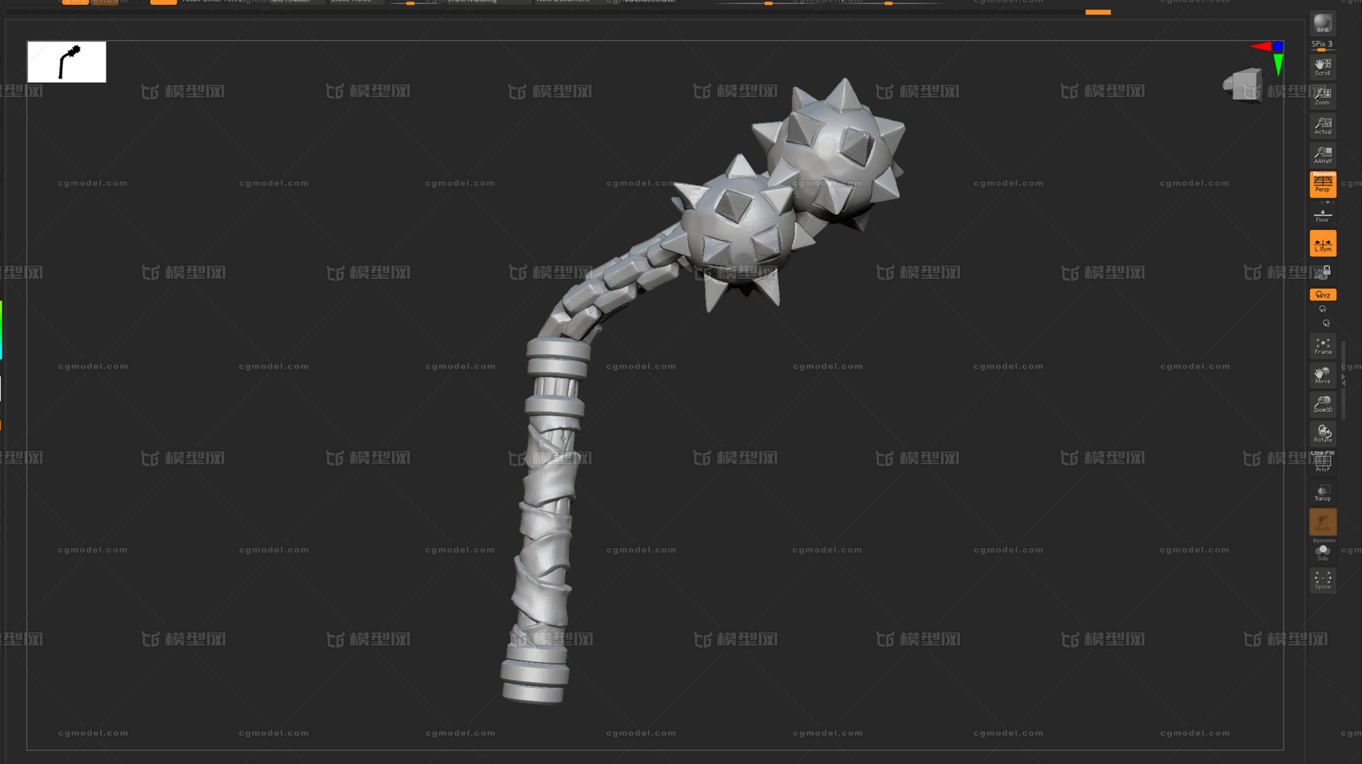 链枷 链鞭模型-冷兵器模型库-Zbrush(.ztl/.zbp)模型下载-cg模型网