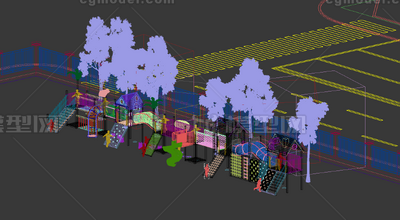 现代游乐场 儿童游玩模型-现代场景模型库-3ds Max(.max)模型下载-cg模型网