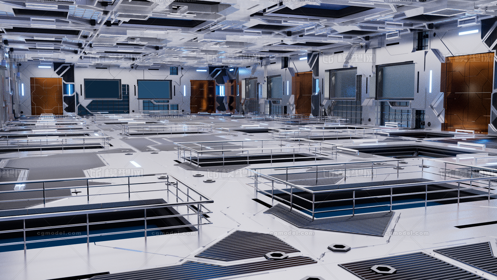科幻空间 科技空间空间站模型-科幻场景模型库-Cinema 4D(.c4d)模型下载-cg模型网