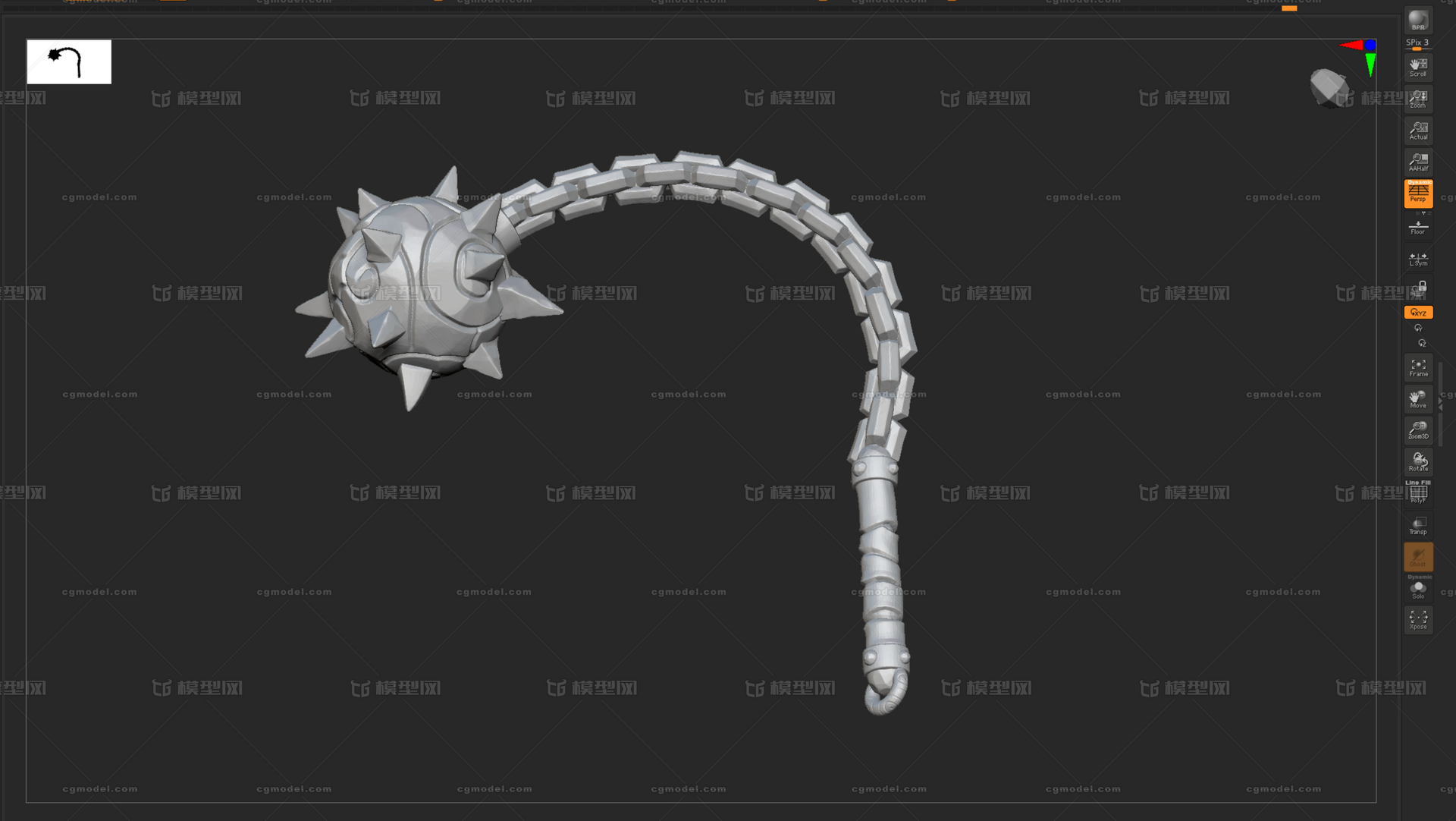 链枷 链鞭模型-冷兵器模型库-Zbrush(.ztl/.zbp)模型下载-cg模型网