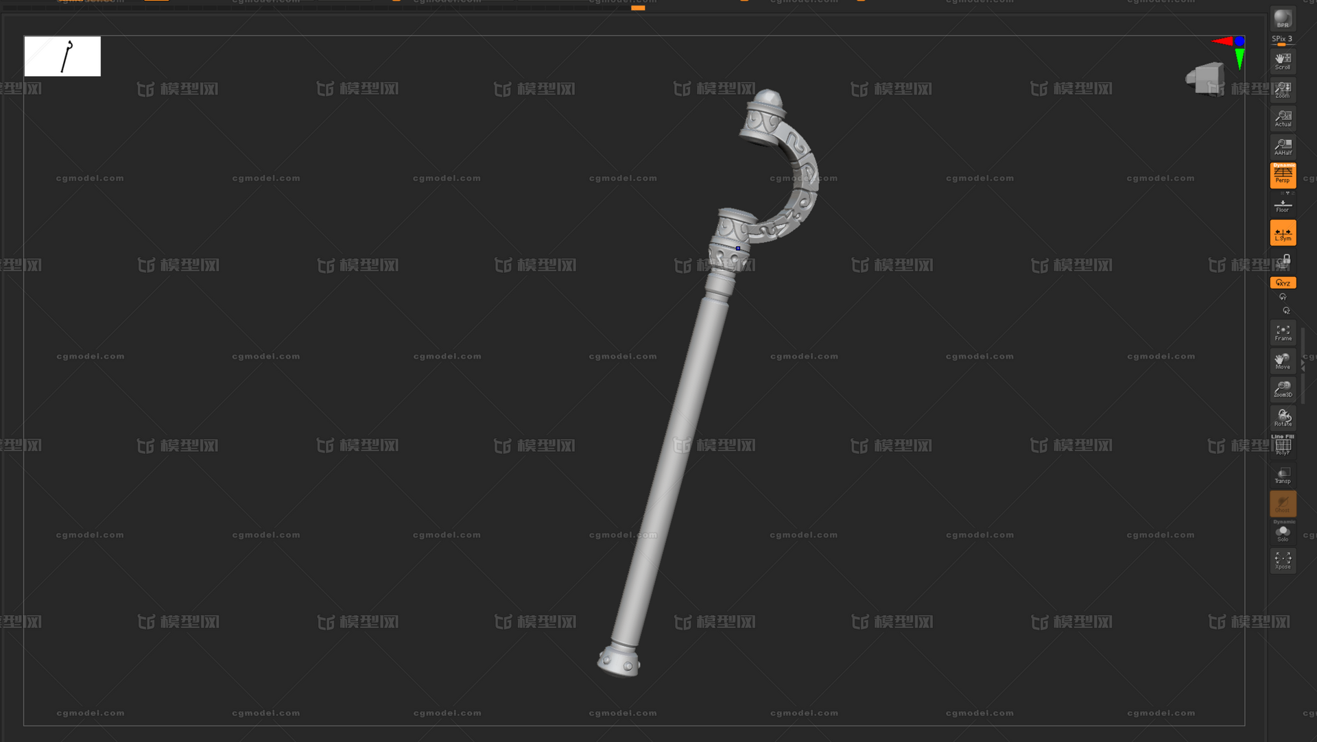 法杖 魔杖模型-冷兵器模型库-Zbrush(.ztl/.zbp)模型下载-cg模型网