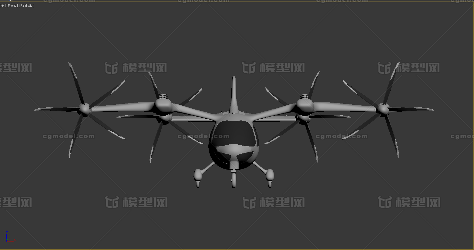 E20 eVTOL载人飞行器模型-小型飞机模型库-3ds Max(.max)模型下载-cg模型网
