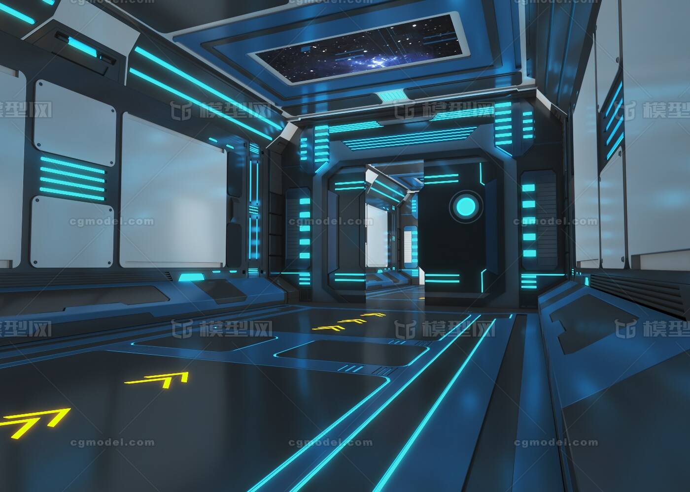科幻通道 飞船走廊模型-科幻场景模型库-3ds Max(.max)模型下载-cg模型网