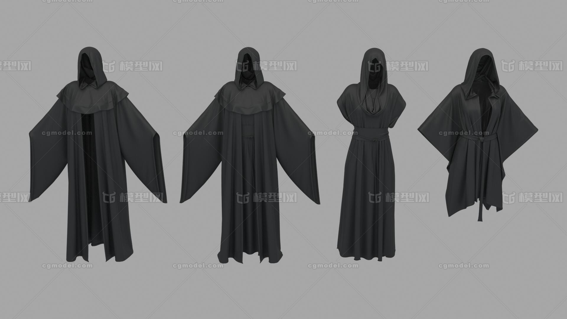 法师长袍 神秘人模型-穿戴服饰模型库-FBX(.fbx)模型下载-cg模型网