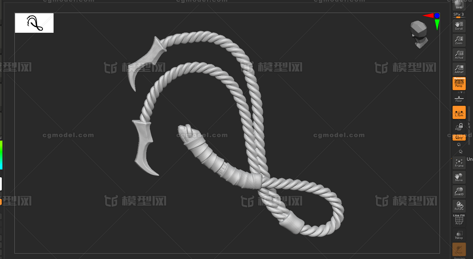 链枷 链鞭模型-冷兵器模型库-Zbrush(.ztl/.zbp)模型下载-cg模型网
