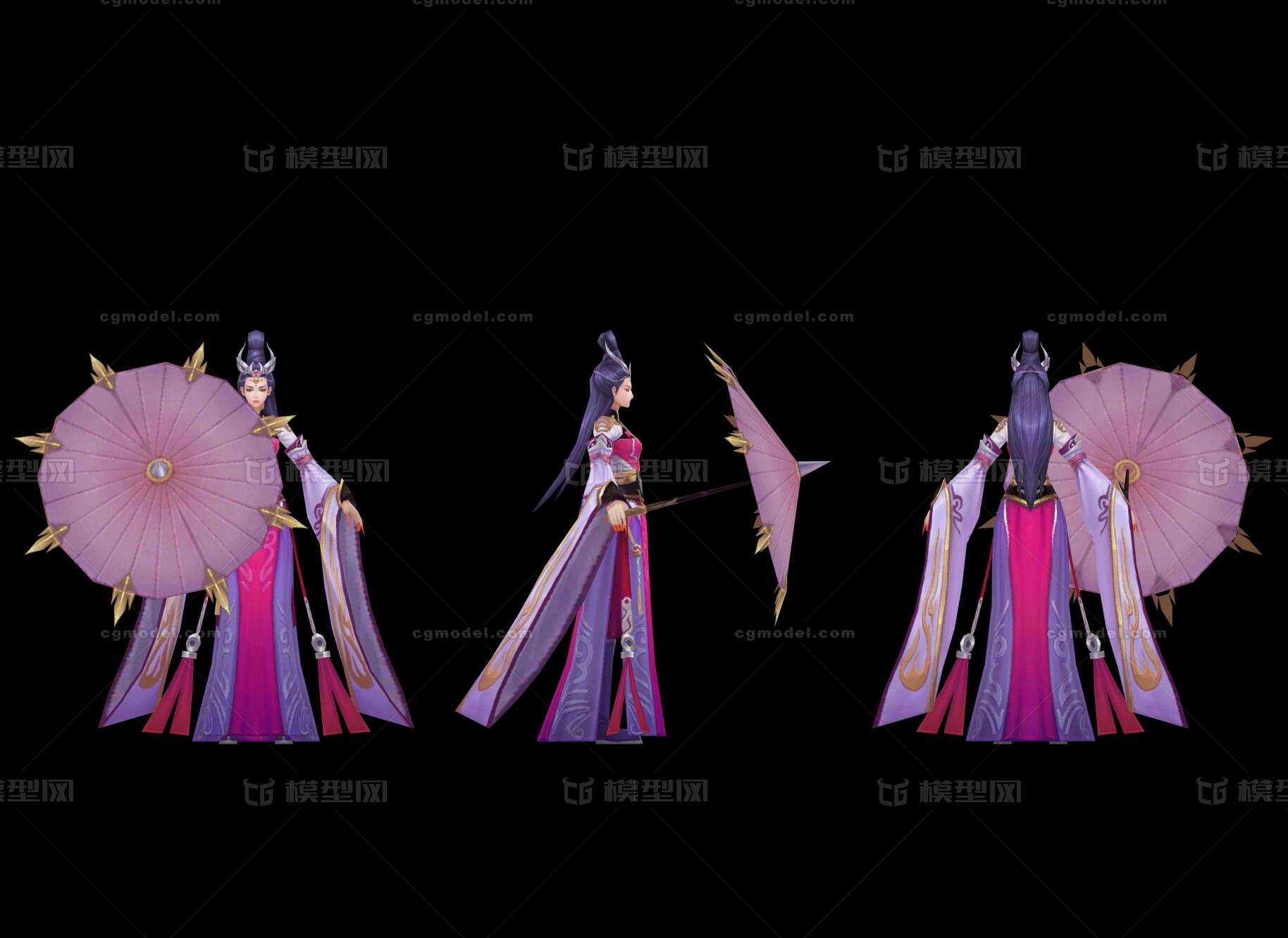 妙伞女刺客妙伞女刺客舞女模型-女人模型库-3ds Max(.max)模型下载-cg模型网