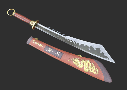 护卫佩刀 古代大刀模型-冷兵器模型库-FBX(.fbx)模型下载-cg模型网