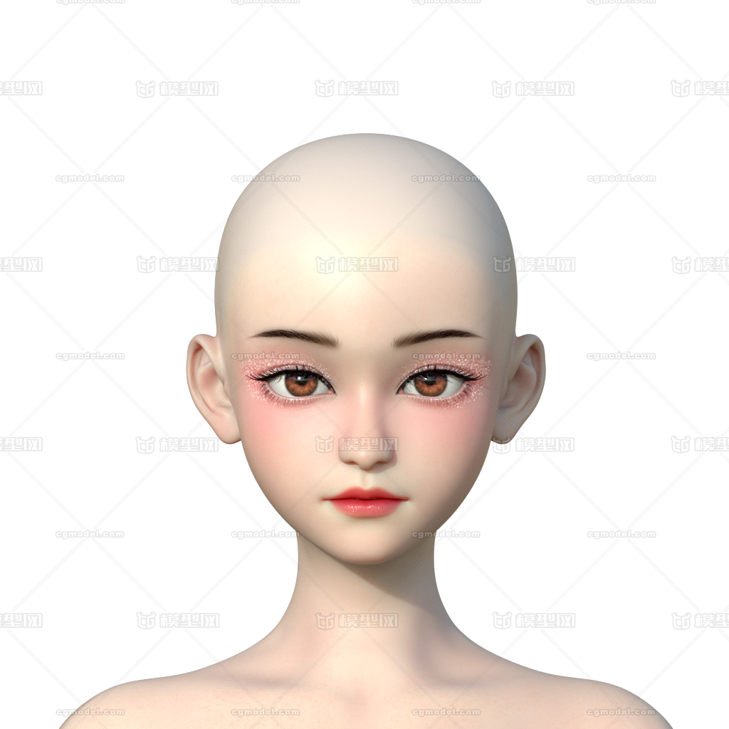 女孩 光头女孩模型-女人模型库-Maya(.ma/.mb)模型下载-cg模型网