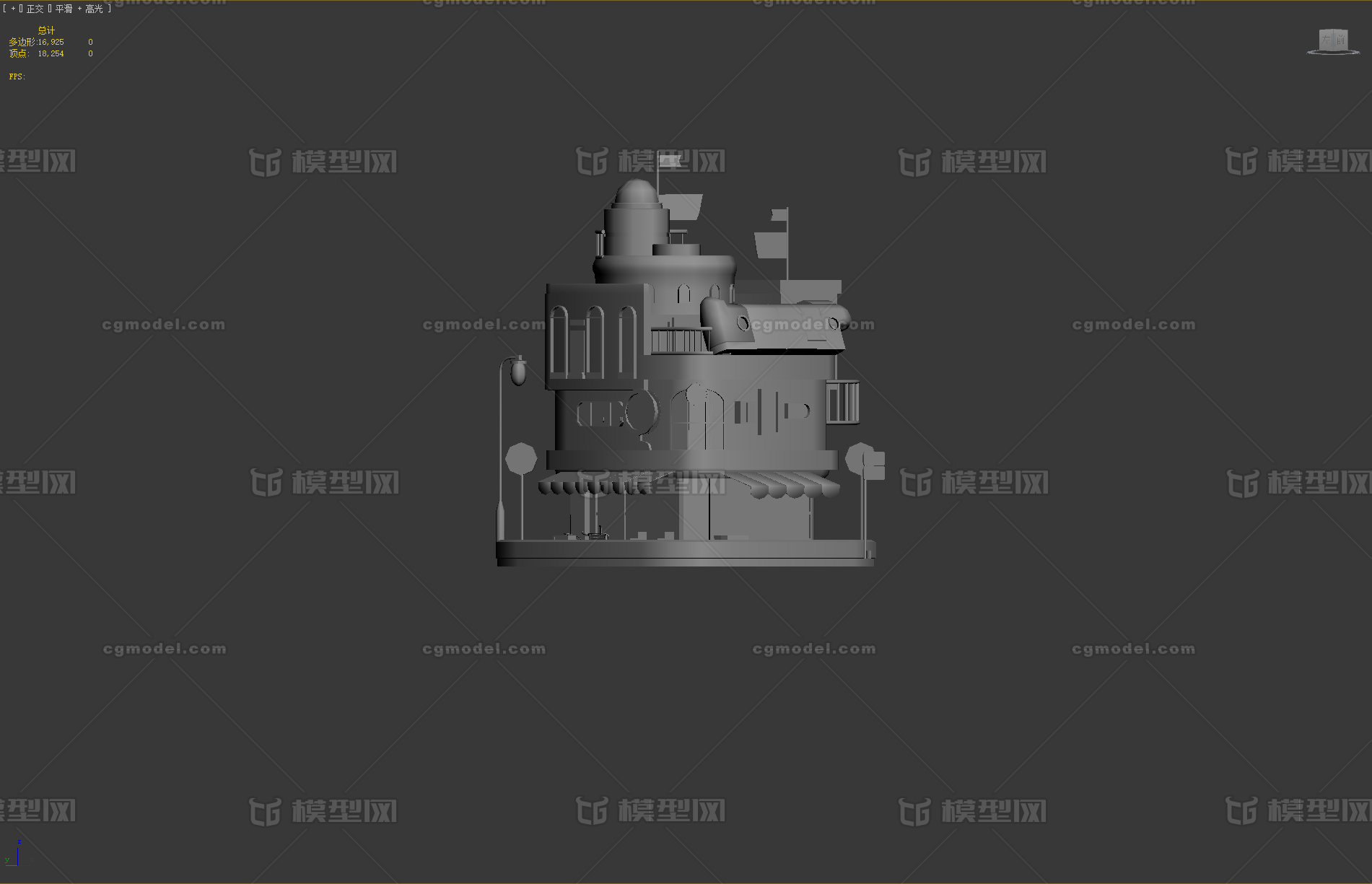 卡通场景房子模型-广告场景模型库-3ds Max(.max)模型下载-cg模型网